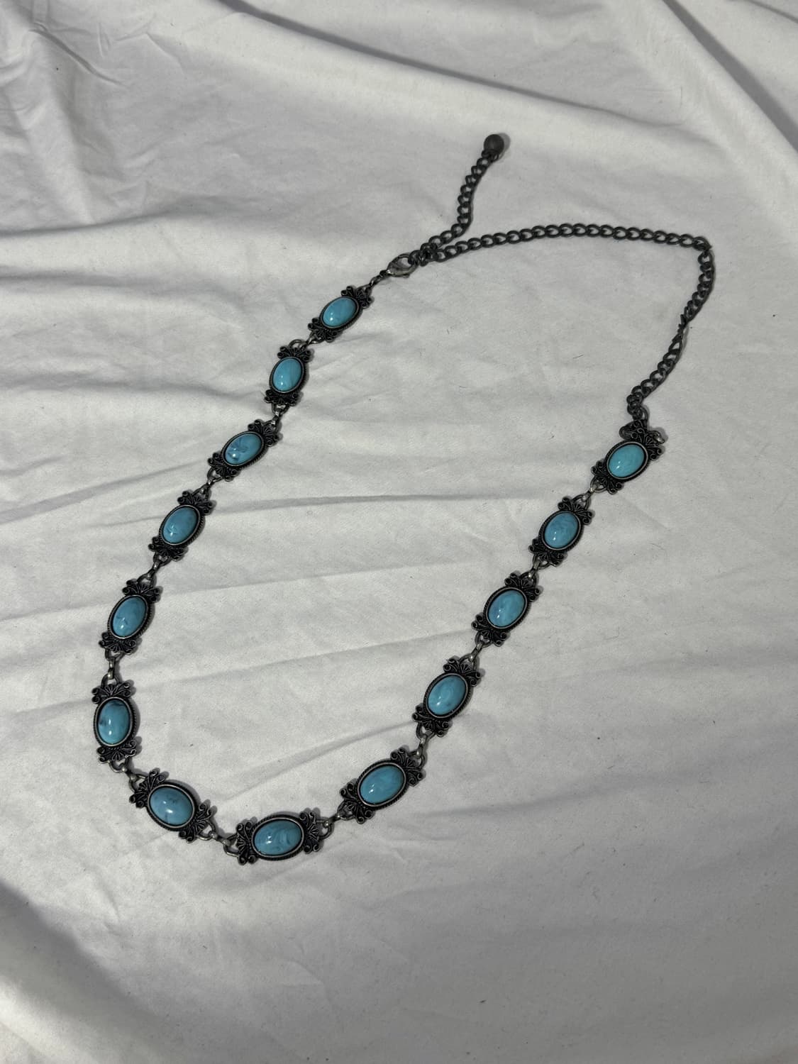 빈티지 터키석 앤틱 실버 프레임 목걸이 보헤미안 네이티브 아메리칸 상품이미지4