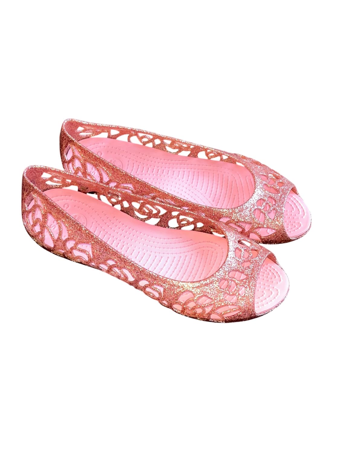 Crocs 크록스 이자벨라 플랫 젤리 슈즈 글리터 핑크 상품이미지1