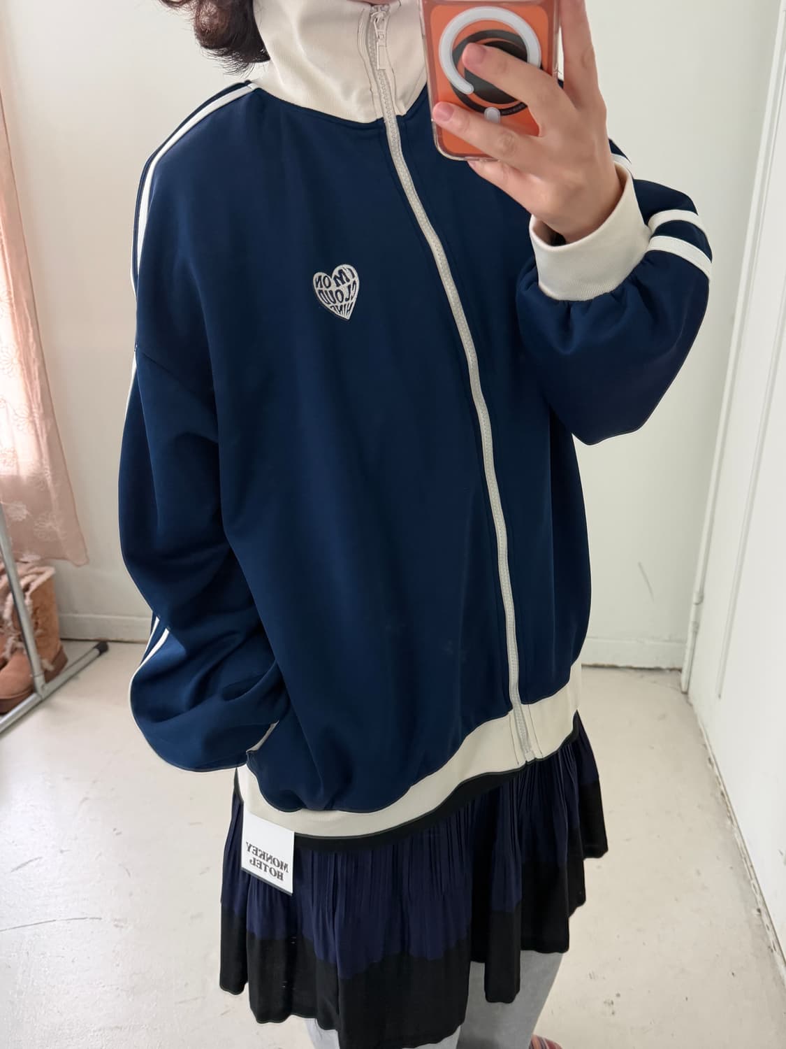 일본빈티지 네이비 하트 져지 상품이미지1