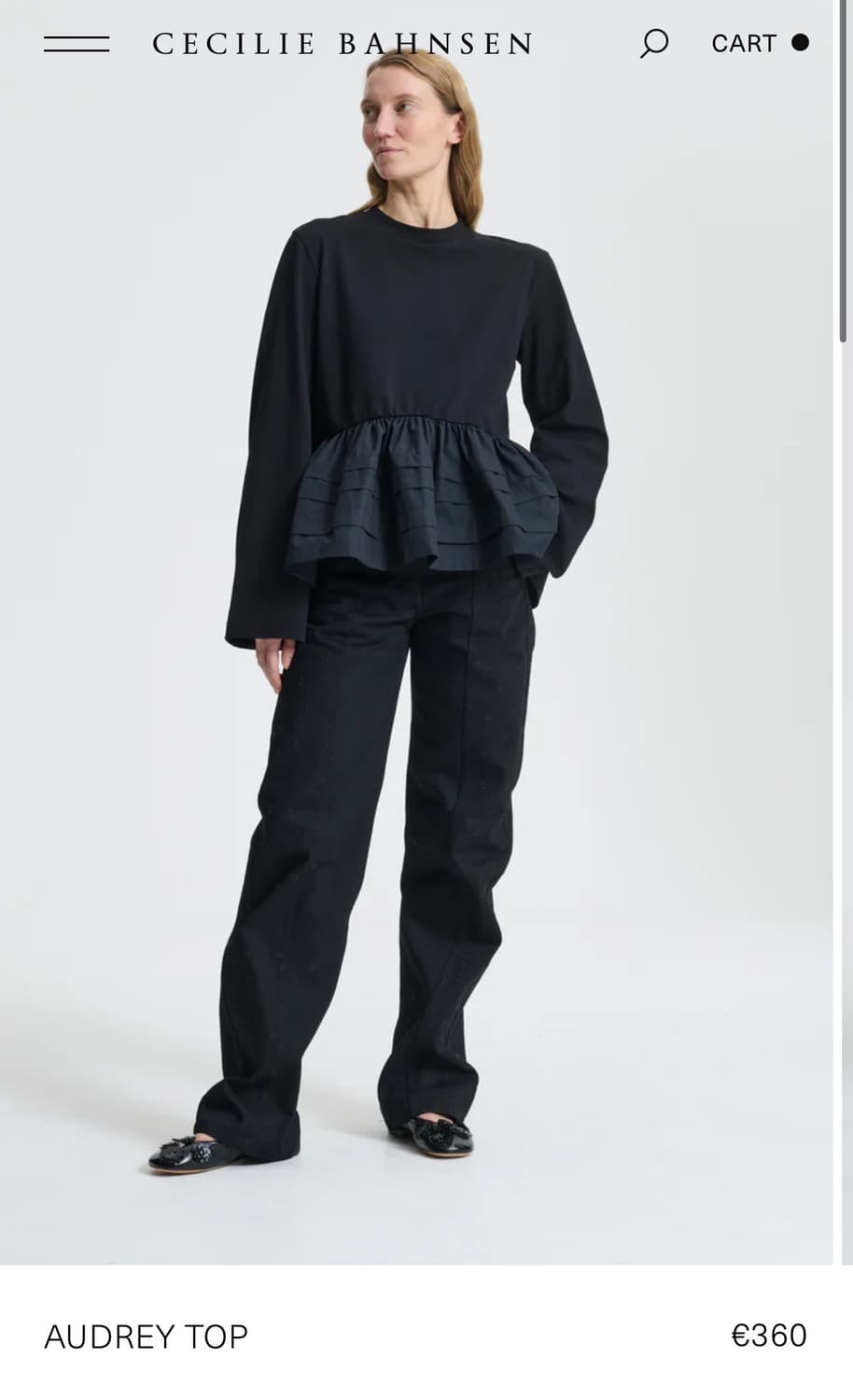 [XS]세실리에 반센 AUDREY 러플 롱 슬리브리스 탑 상품이미지2