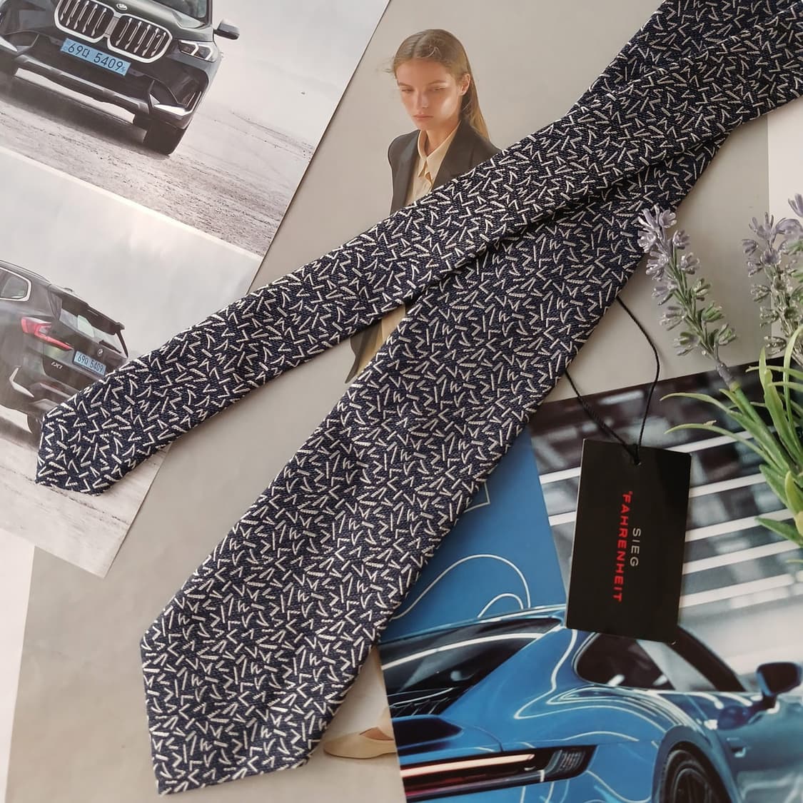 지이크 파렌하이트 실크 패턴 슬림 넥타이 7.6cm 새상품 A18909
 상품이미지2