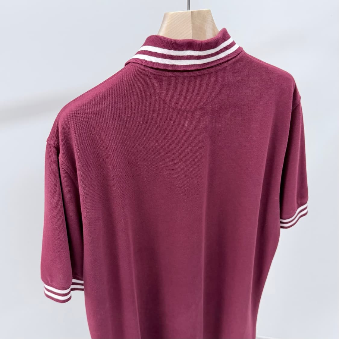 [S+급/2XL] 브루넬로 쿠치넬리 코튼 반팔 카라티 버건디 상품이미지5