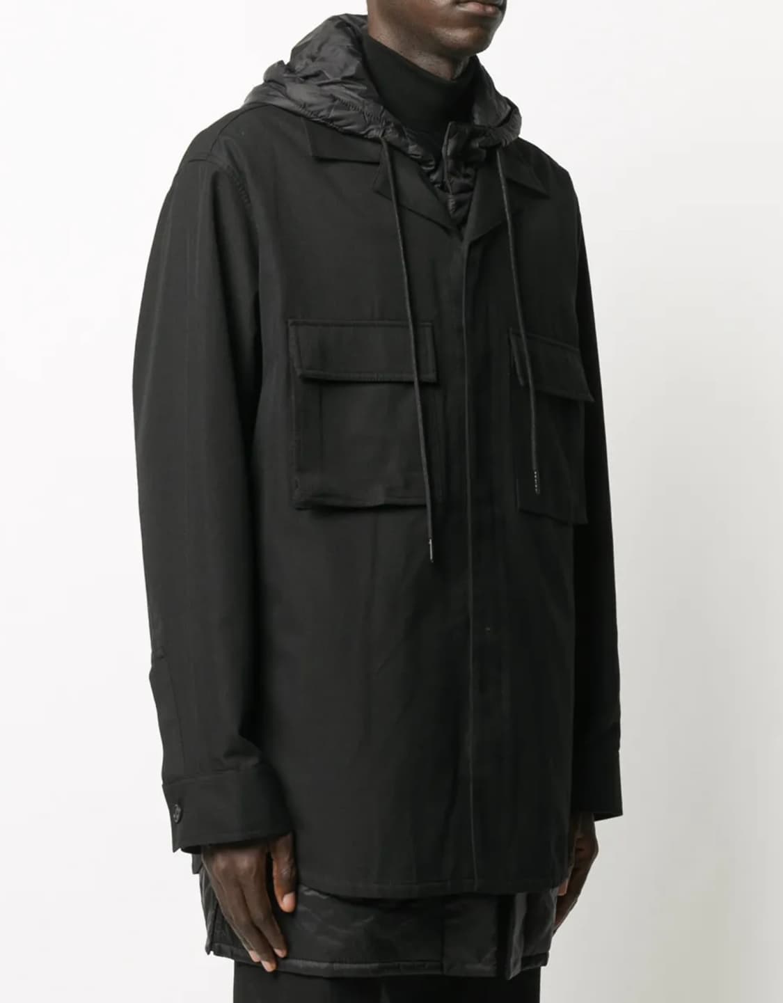 준지 Juun.J 나일론 후드 내피 셔츠 자켓 블랙 상품이미지2