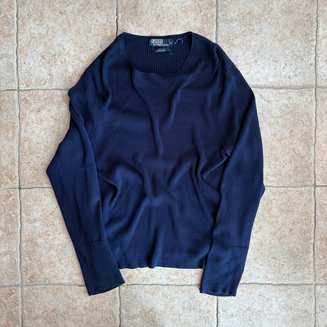 [착샷O] Polo cotton navy knit (mercerized) 상품이미지1