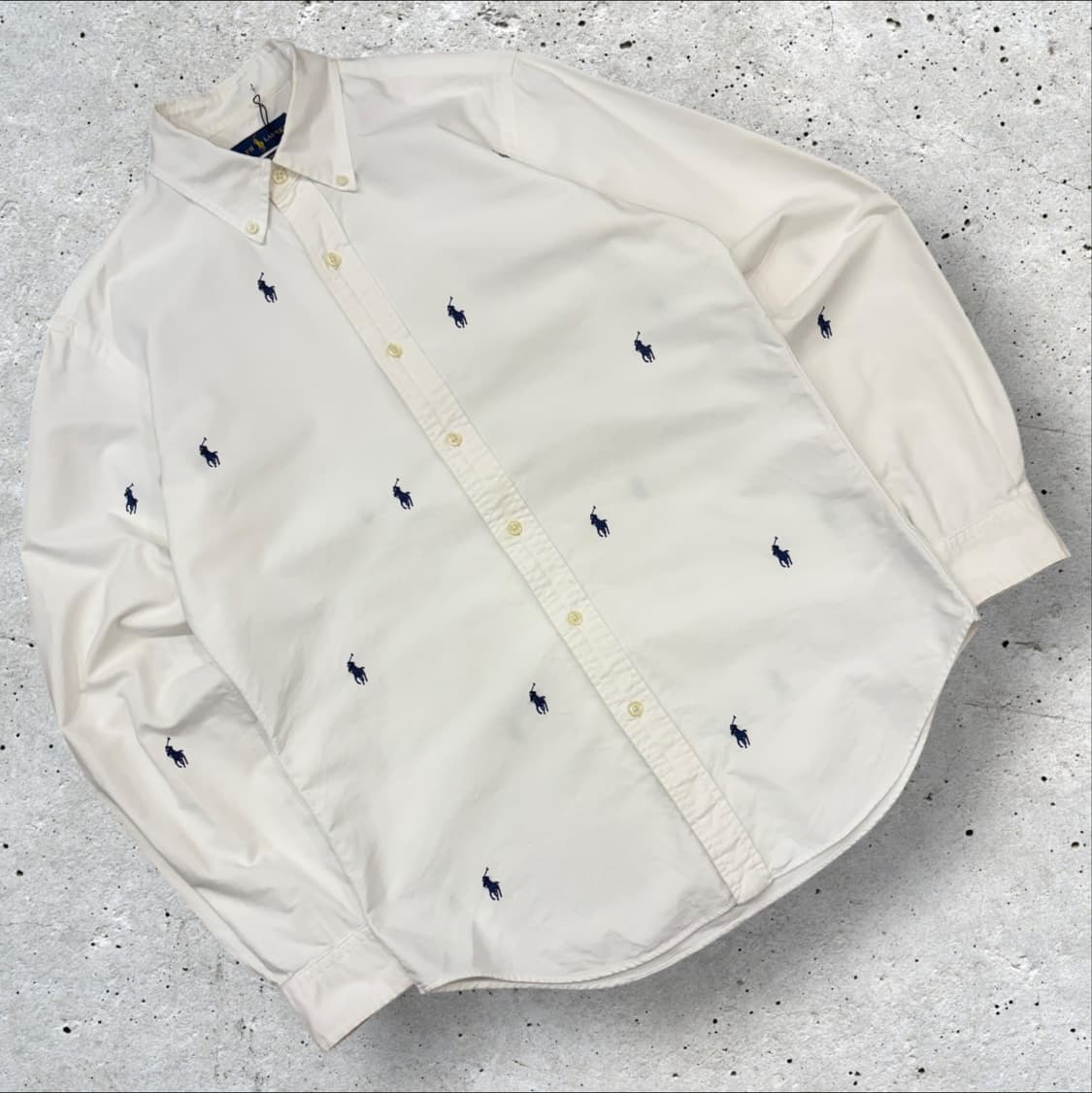 [S] 폴로 랄프로렌 화이트 멀티 포니 로고 셔츠 B406 상품이미지1