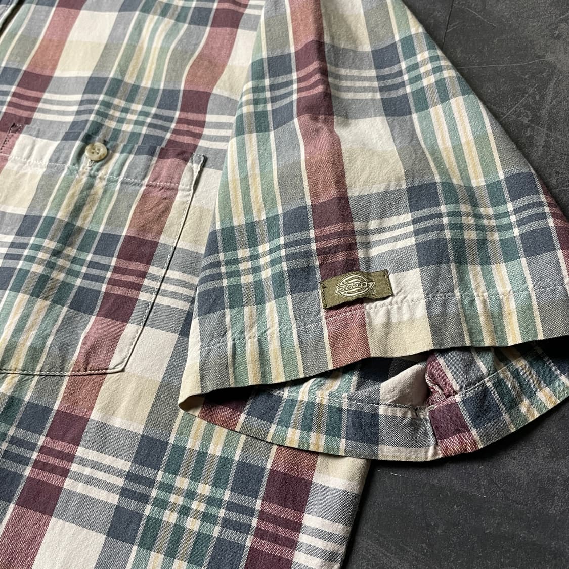 DICKIES 디키즈 빈티지 체크 다운버튼 반팔 워크셔츠 A01047 상품이미지6