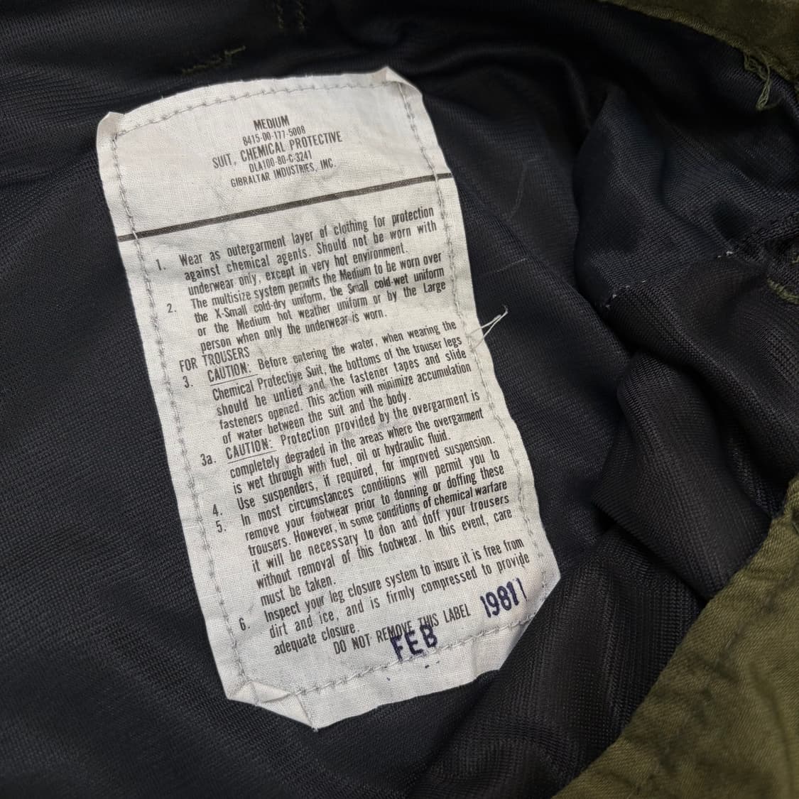 80s us army chemical 미군 밀리터리 화생방 팬츠 상품이미지3