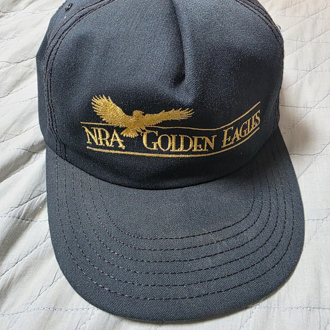 [OS] 빈티지 NRA 골든이글 베이지 5패널 블랙 캡 썬페이딩 상품이미지2