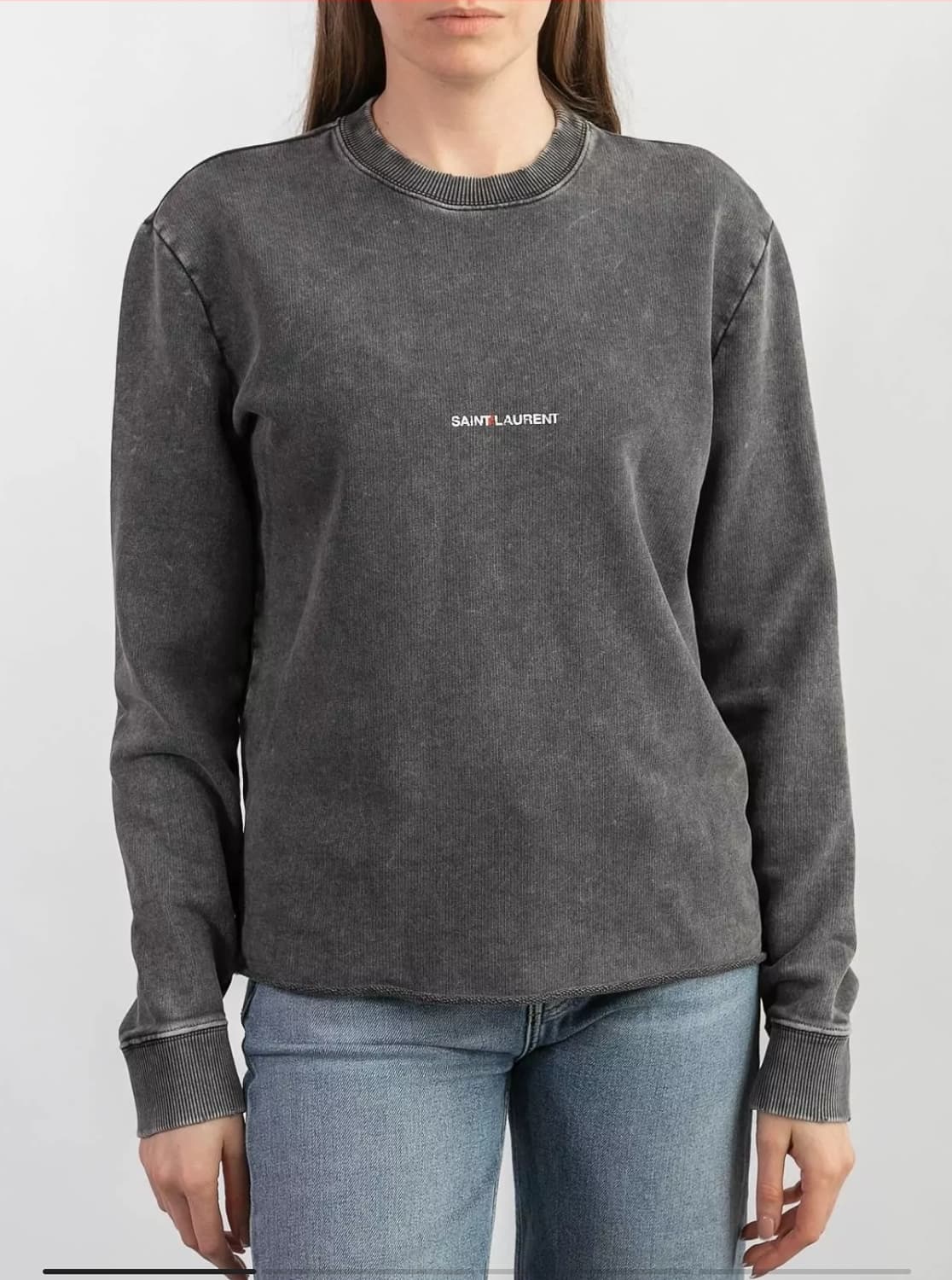 생로랑 빈티지 워싱 맨투맨 그레이 상품이미지1