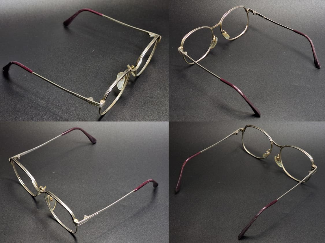 90s 일본 빈티지 메탈 엠보싱 퍼플 브로우 디자인 안경테/수입 패션 상품이미지5