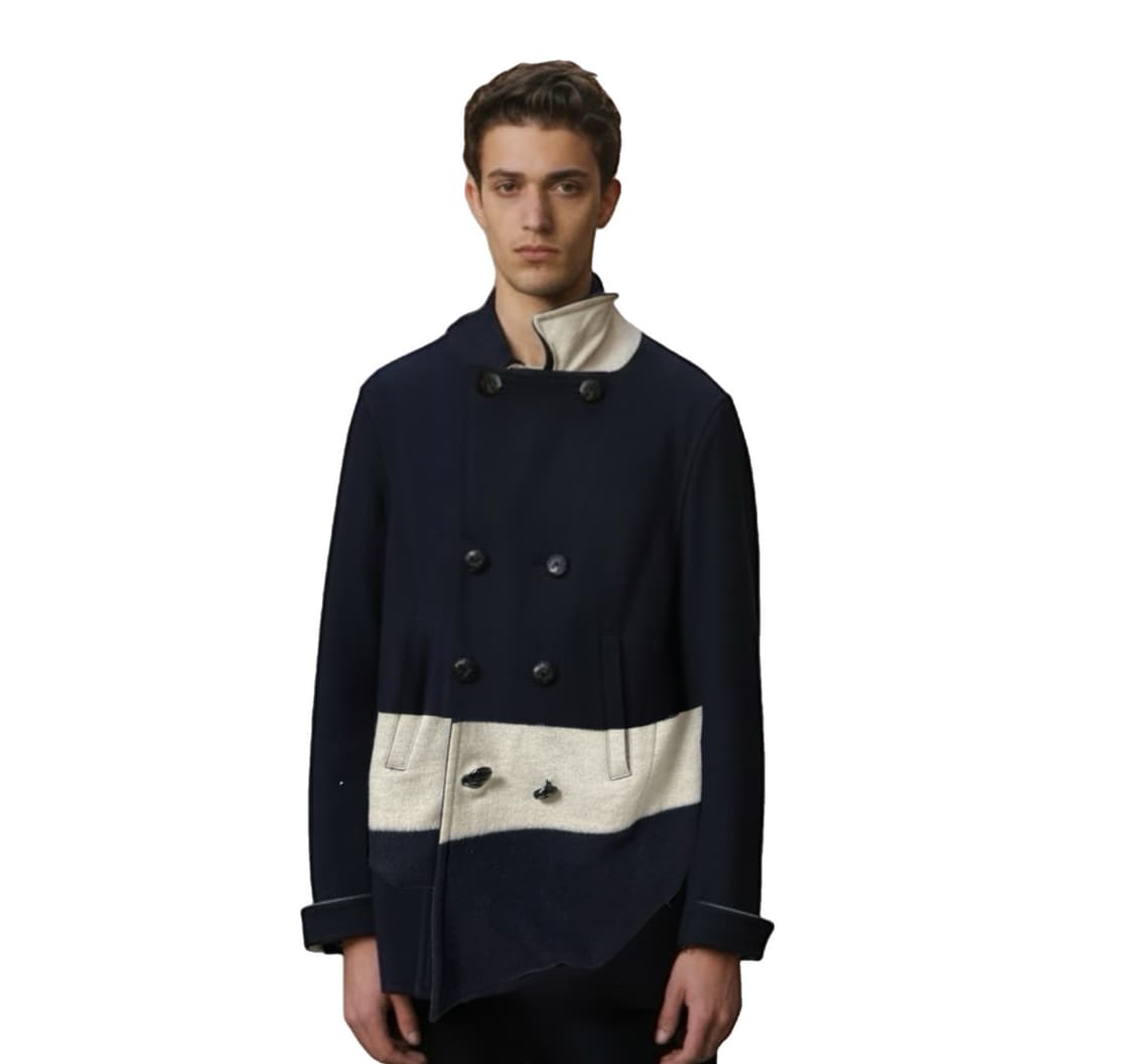 미하라야스히로 비대칭 서페이스 울 숏코트 상품이미지2