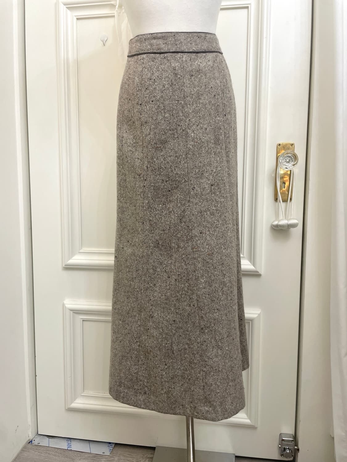 beige brown wool basic long skirt 상품이미지4