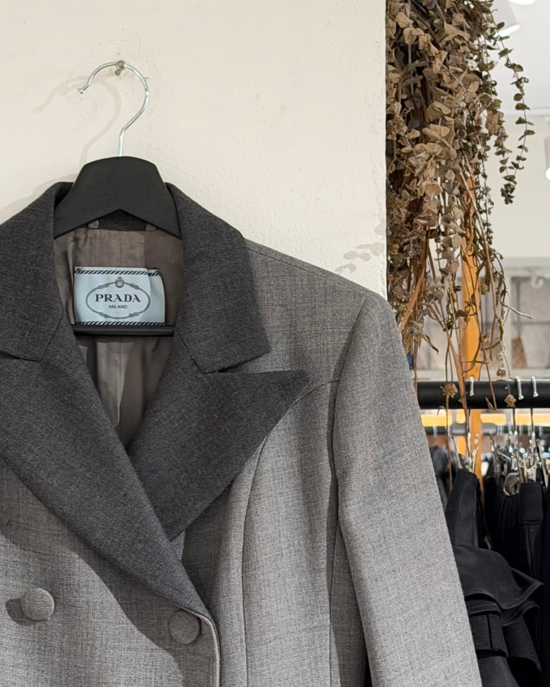 프라다 그레이 더블 브레스트 울 코트 상품이미지3
