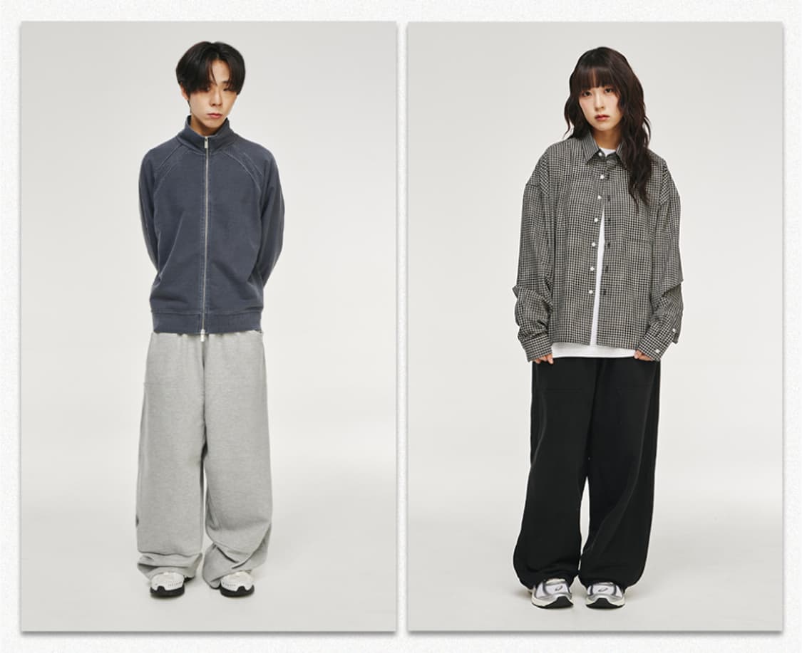 L 새제품) 시그니처 더블니 기모 바지 스웨트팬츠 멜란지그레이 남성 34 상품이미지8