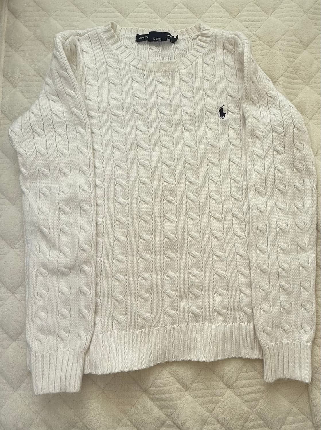 폴로 랄프로렌 케이블 니트 화이트 M 상품이미지2