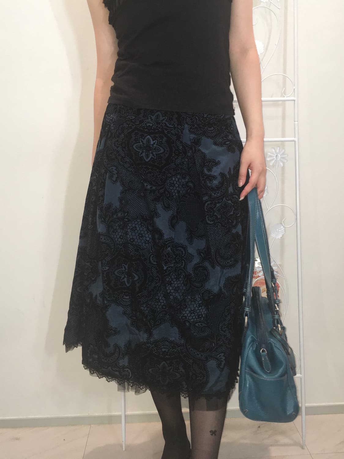 jpn vintage deep blue velour antique lac 상품이미지2