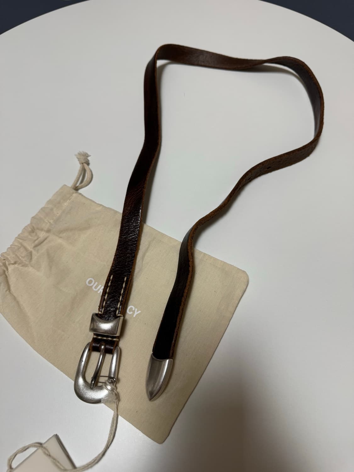 아워레가시 2cm 브라운 벨트 판매합니다! 상품이미지4