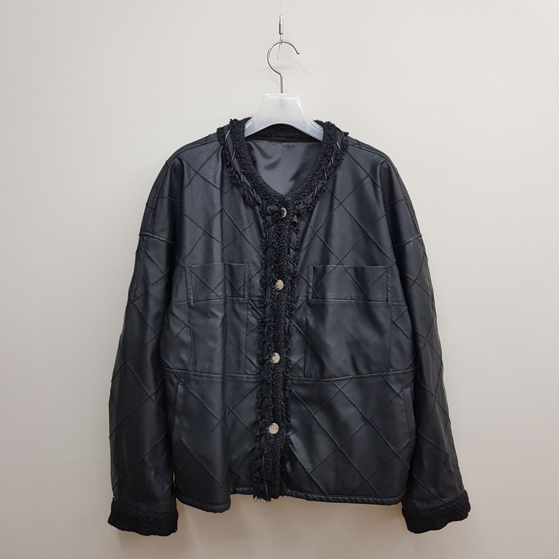 한섬 시스템 SYSTEM 2022 퀼팅 레더 터치 자켓 82-94-160 상품이미지1