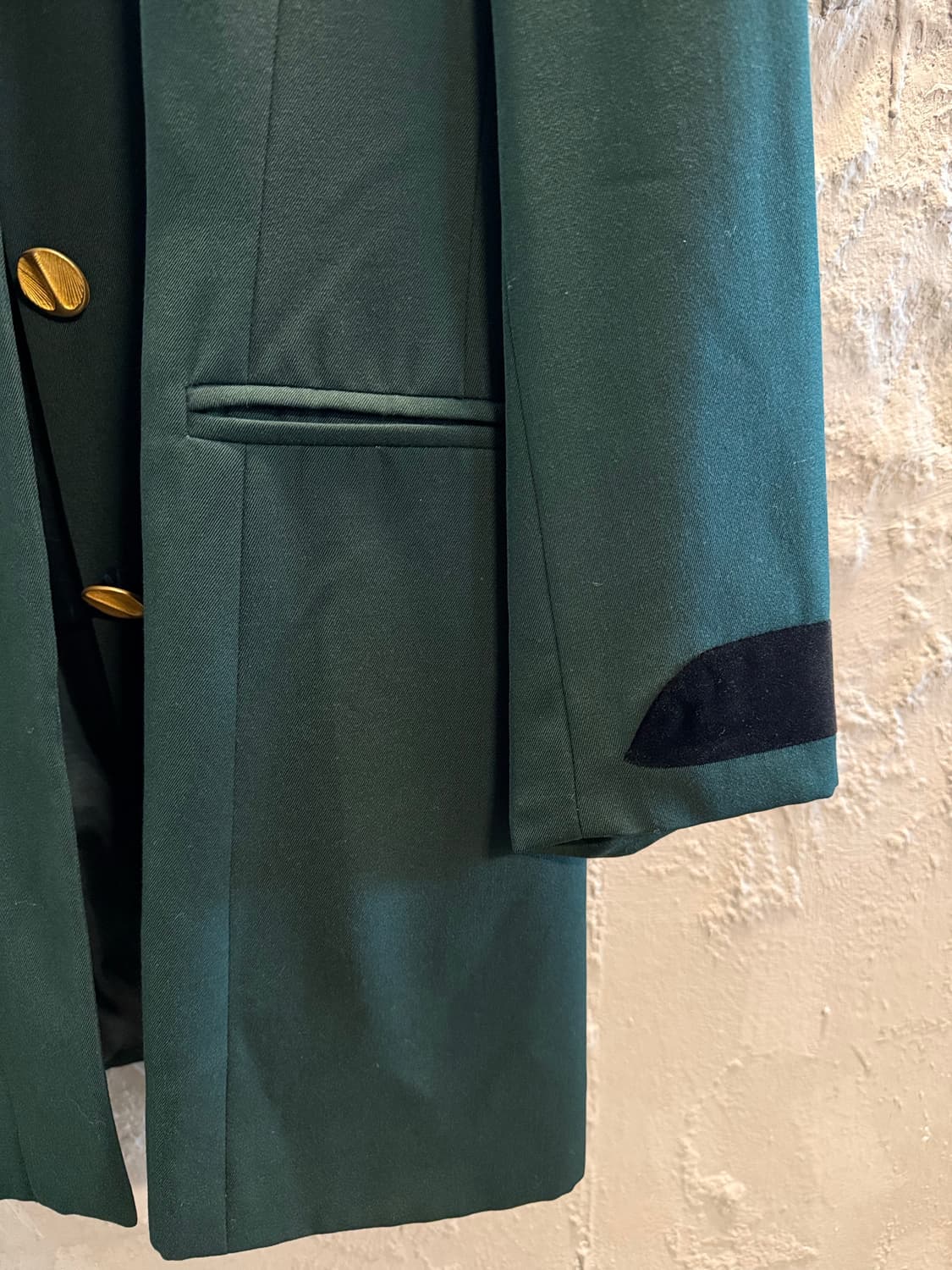 에스카다 ESCADA 벨벳 트리밍 골드버튼 롱 자켓 딥그린 34 상품이미지2