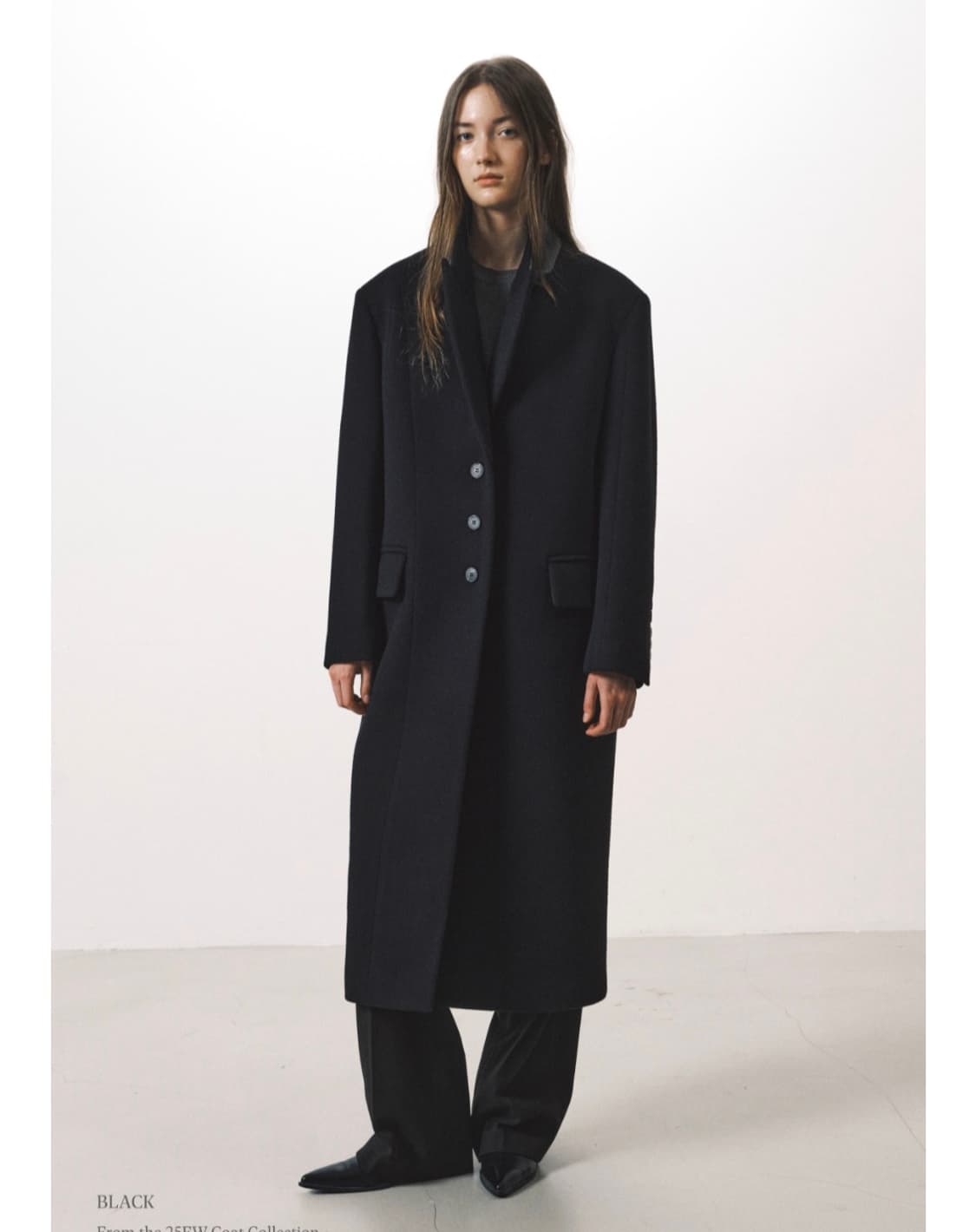 25FW 으음키임 울 캐시미어 카라 배색 롱코트 상품이미지1