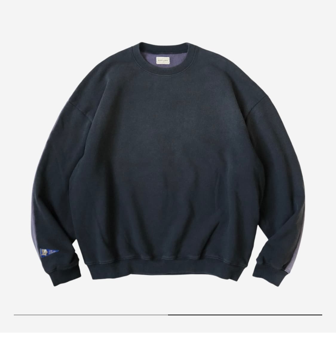 캐피탈 투톤 빅 플리스 스웻셔츠 블랙 퍼플 상품이미지2