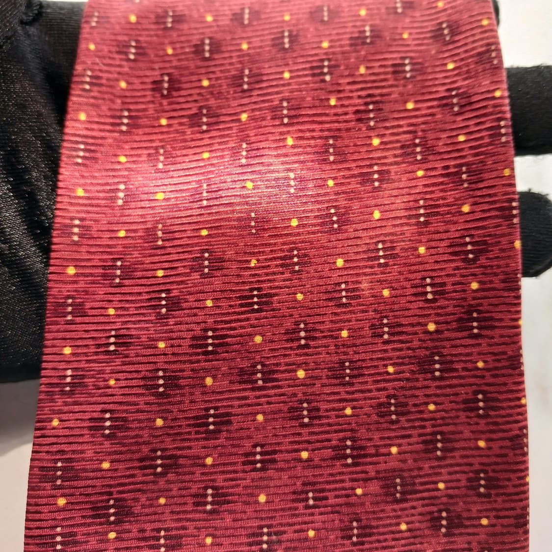 피에르 발망 실크 버건디 도트 넥타이 9.4cm A등급 A18127
 상품이미지6