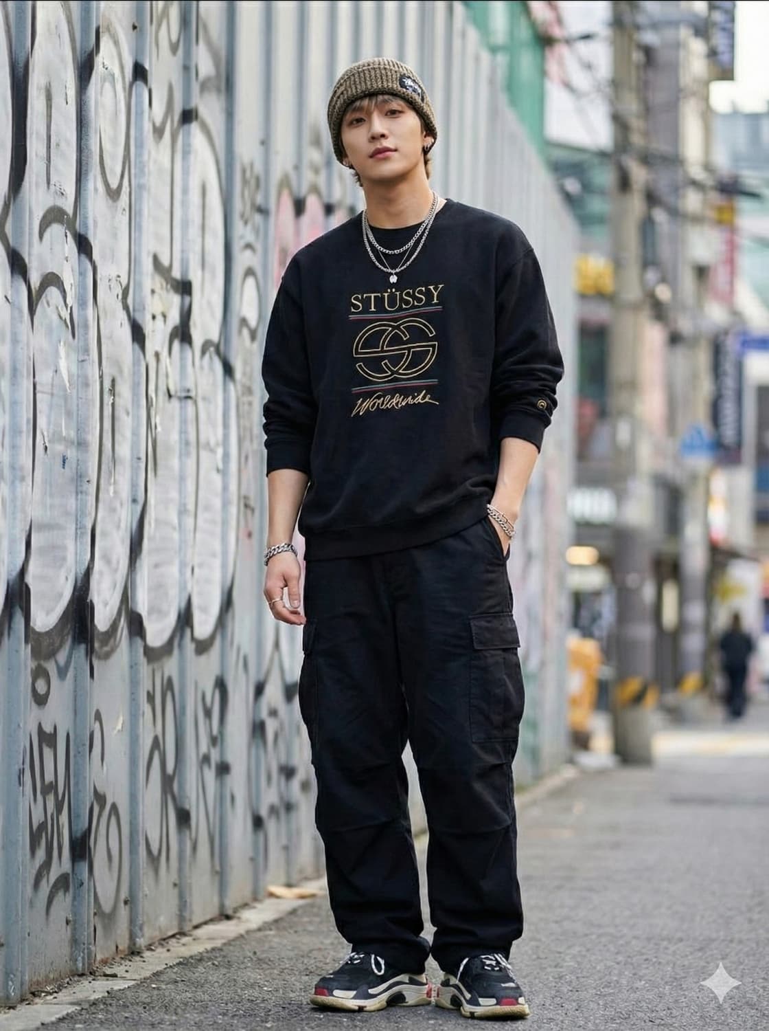 스투시 구찌 패러디 트래쉬드 맨투맨_호칭8 상품이미지1