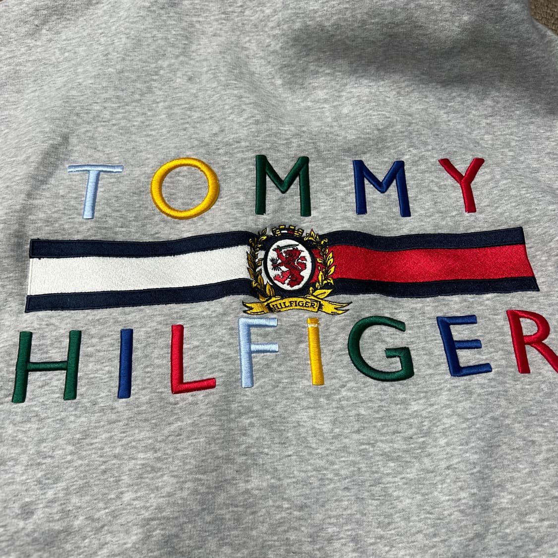 타미힐피거 컬렉션 오버핏 빅로고 후드집업 그레이 L 상품이미지6