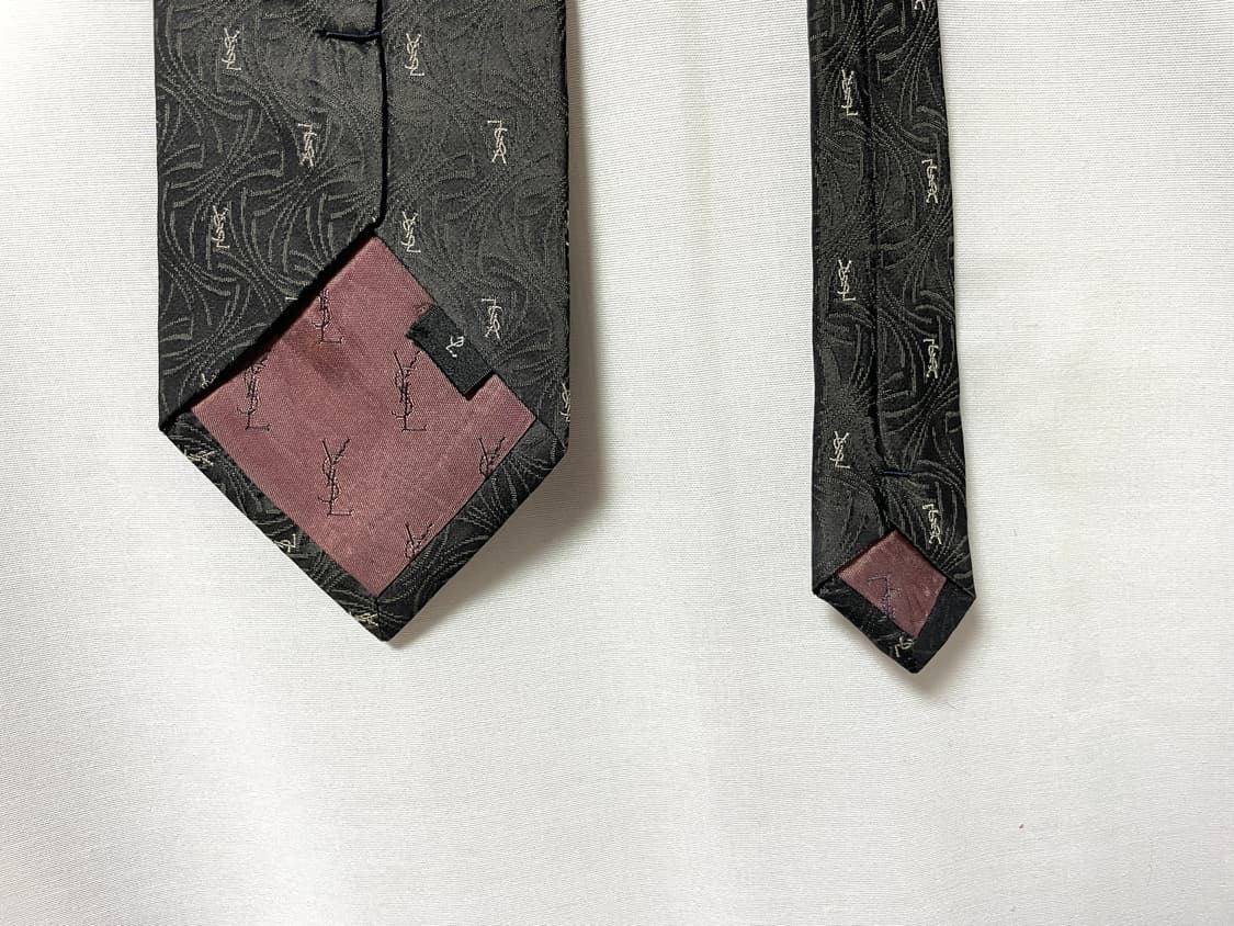YSL 입생로랑 정품 명품 시그니처 모노그램 실크 넥타이 _ 딥브라운 상품이미지6