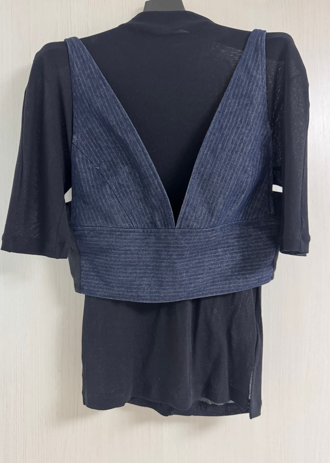 SYSTEM 뷔스티에+시스루 목티 상의 상품이미지1