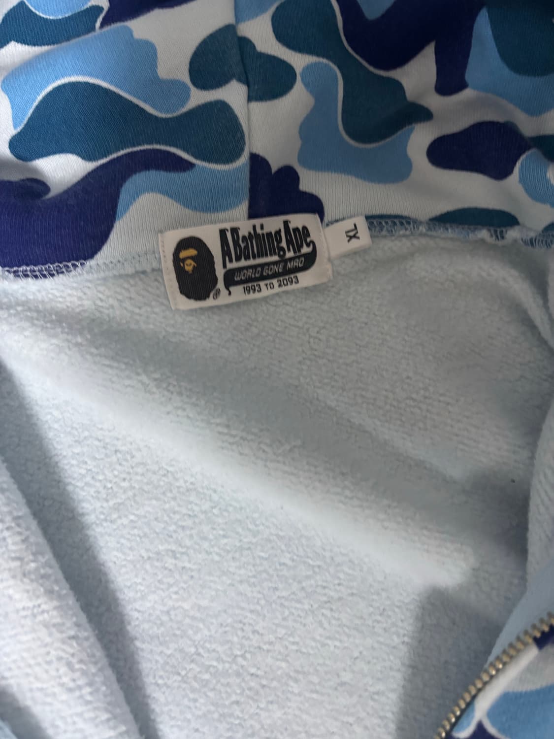 베이프 퍼스트카모 샤크풀집후드 블루 xl 상품이미지2