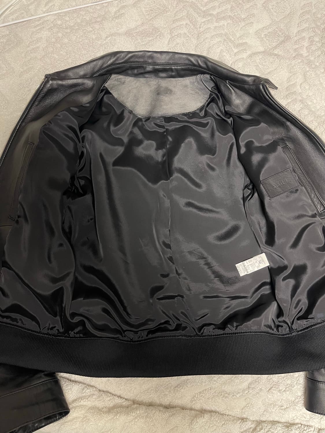 시스템 옴므 램스킨 양가죽 레더 블루종 자켓 블랙100 상품이미지7