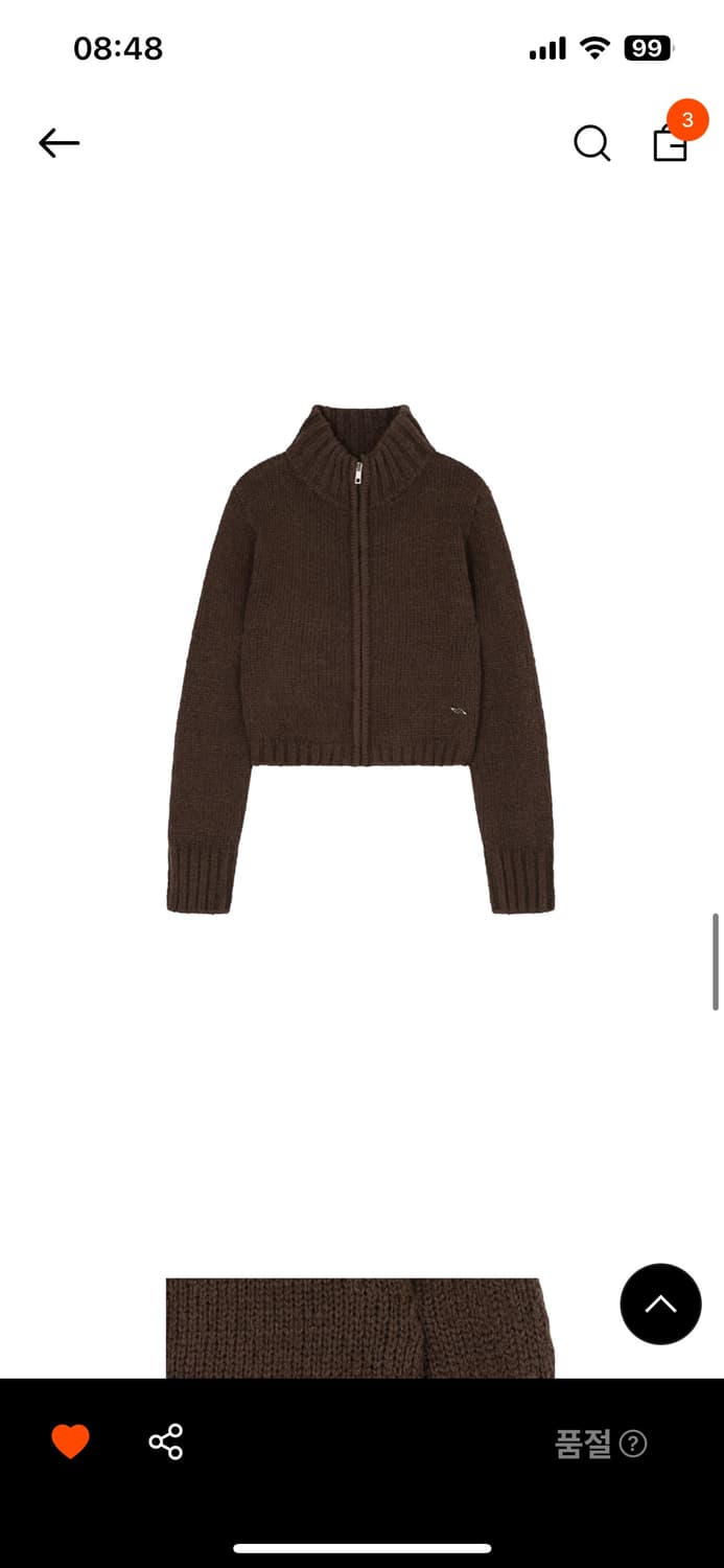 더포르타 WOOL HALF-NECK ZIP-UP CARDIGAN, BRO 상품이미지2