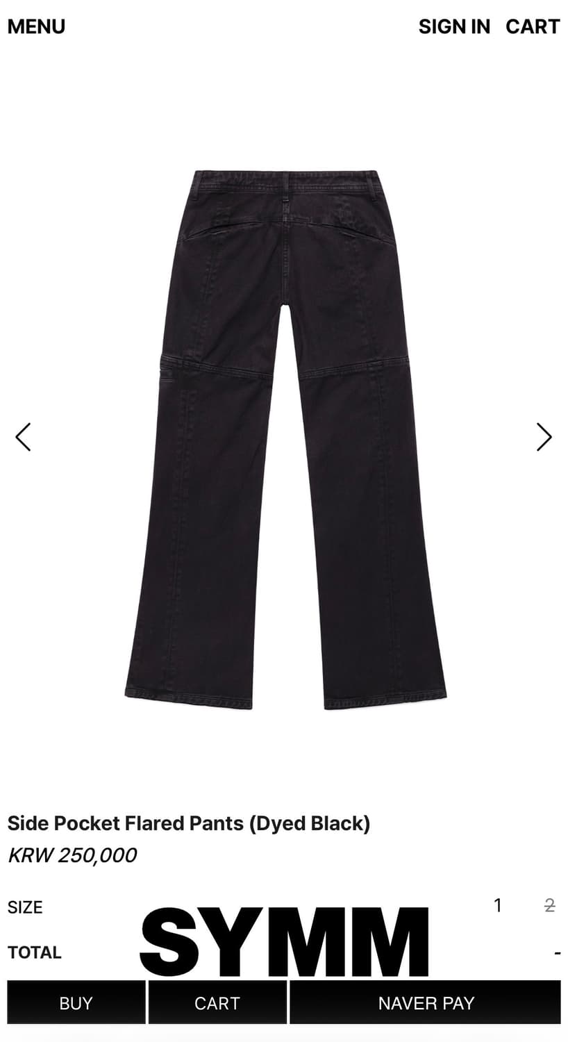 Symm Side Pocket Flared Pants (Dyed Blac 상품이미지5