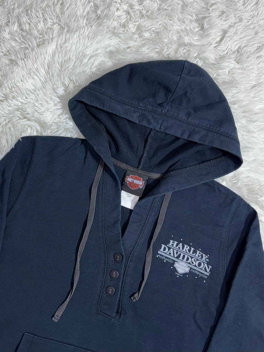 할리데이비슨 오픈카라 비즈 블랙 후드  상품이미지4