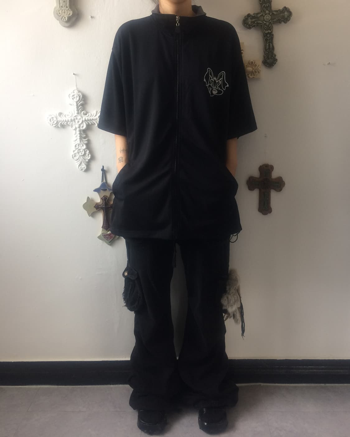 Back needle work point track zip up 상품이미지5