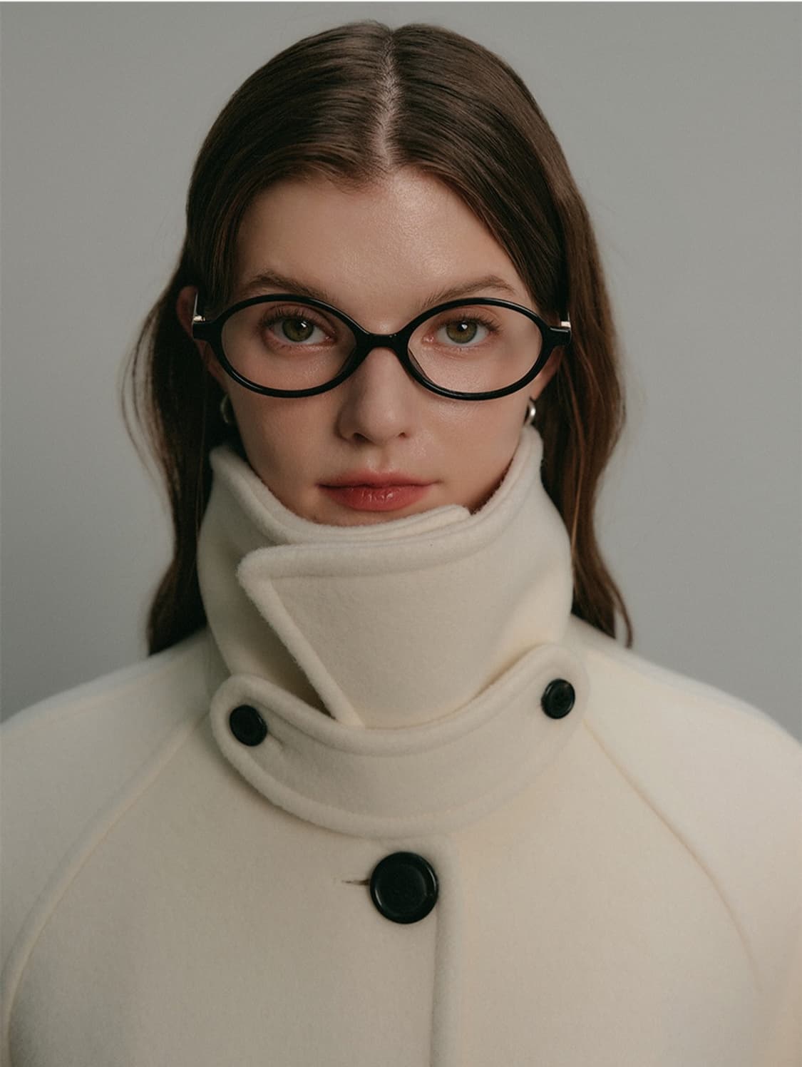 룩캐스트 마리 하프 울코트 아이보리 상품이미지3