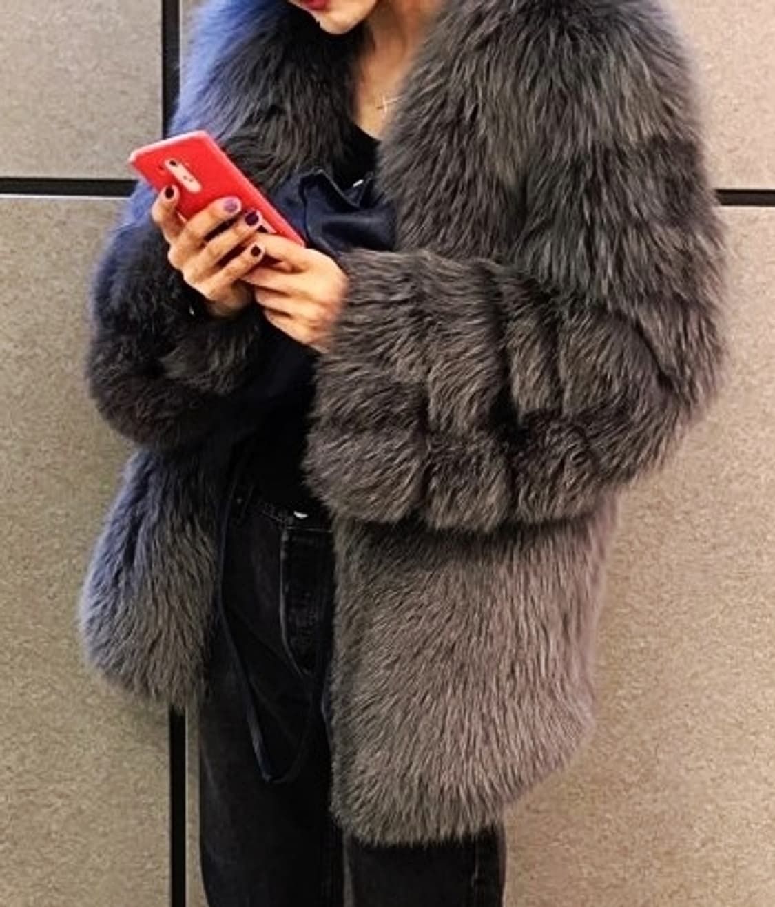 사가폭스 SagaFox 리얼폭스퍼 코트/ 그레이칼라 상품이미지1