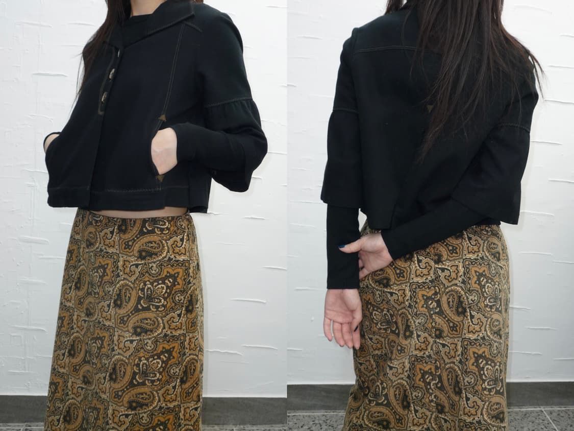 flared cape black jacket 상품이미지1
