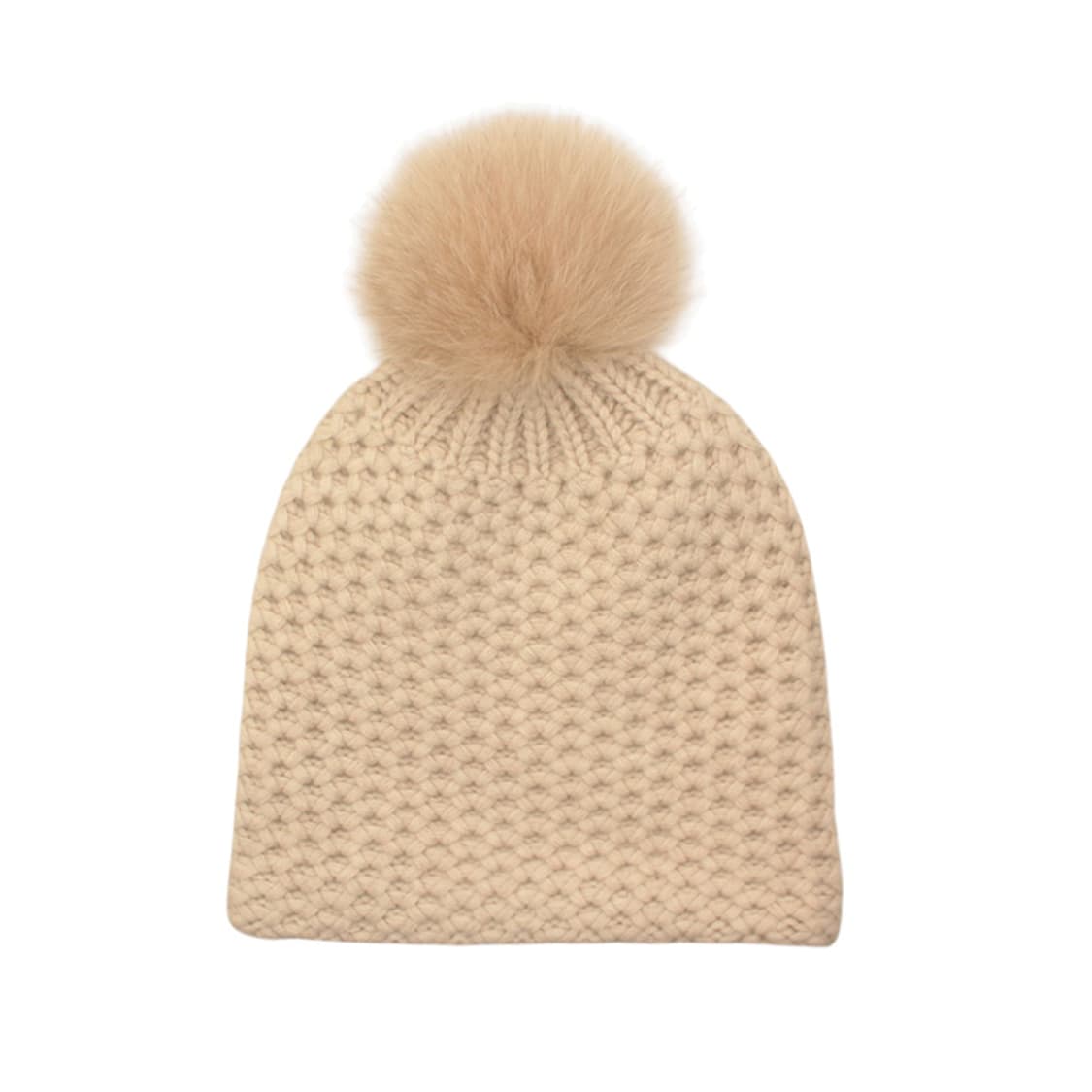 더캐시미어프로젝트 폭스 퍼 방울 니트 비니 모자 상품이미지2