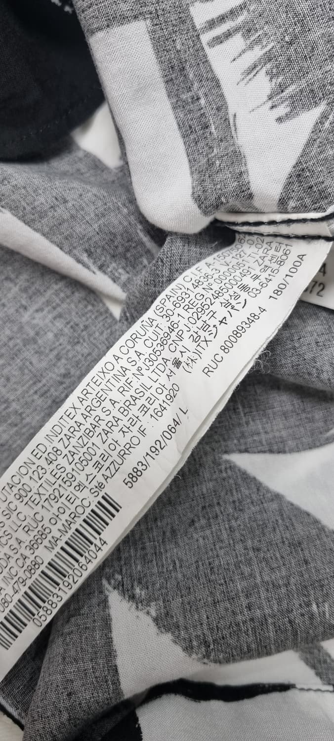 자라 오픈넥 반팔 셔츠 L _ 남성,100 상품이미지10