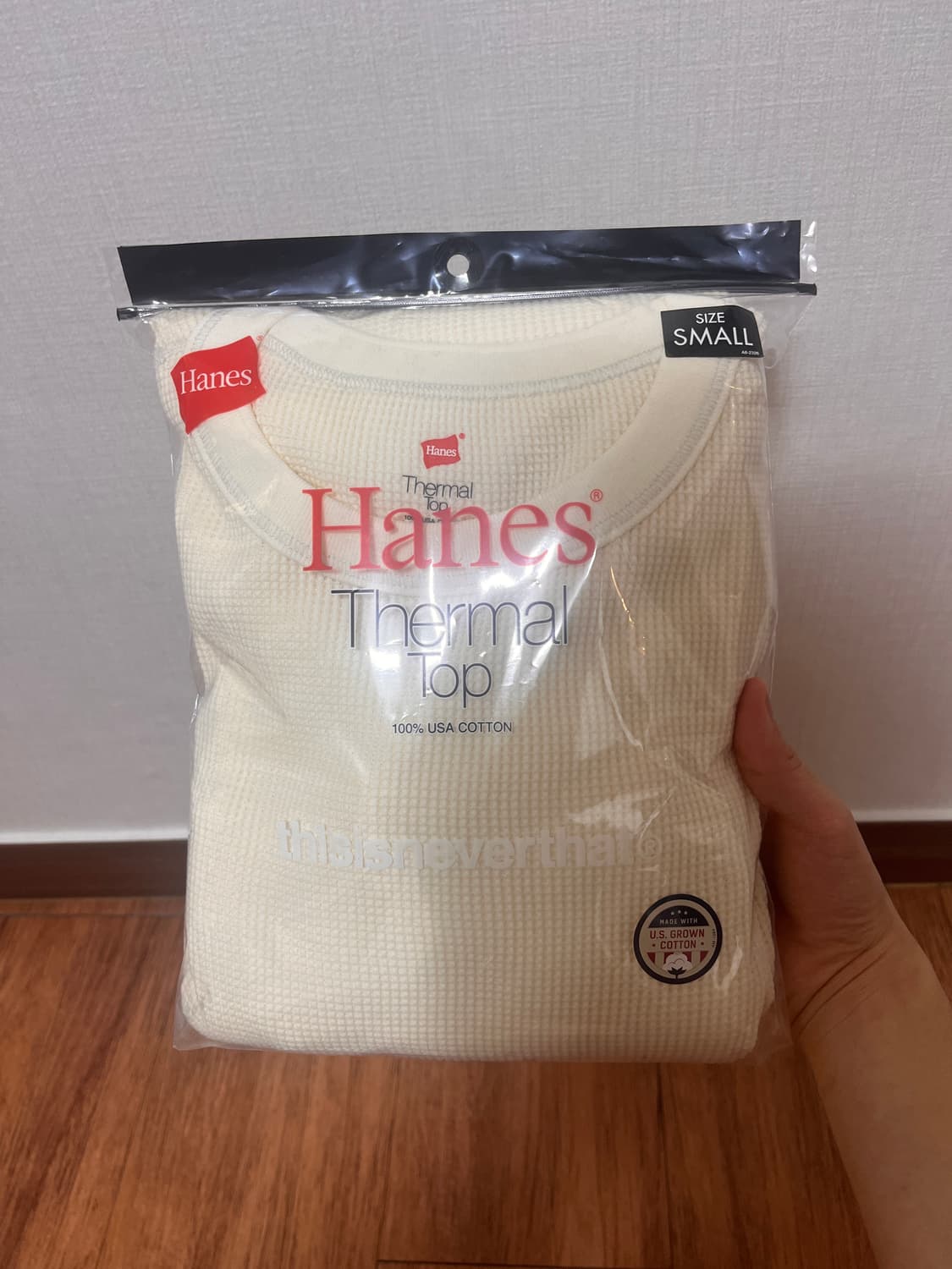 디스이즈네버댓X헤인즈 와플롱슬리브 화이트 S 상품이미지1