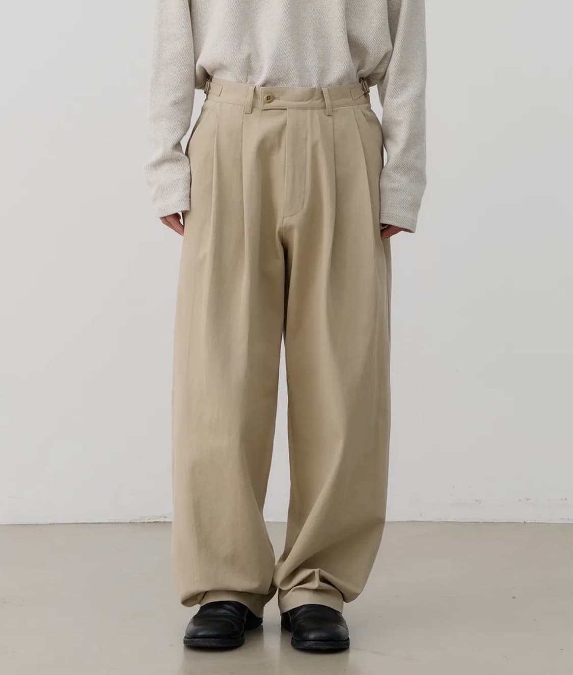 (1) 노운 와이드 치노팬츠 베이지 상품이미지1
