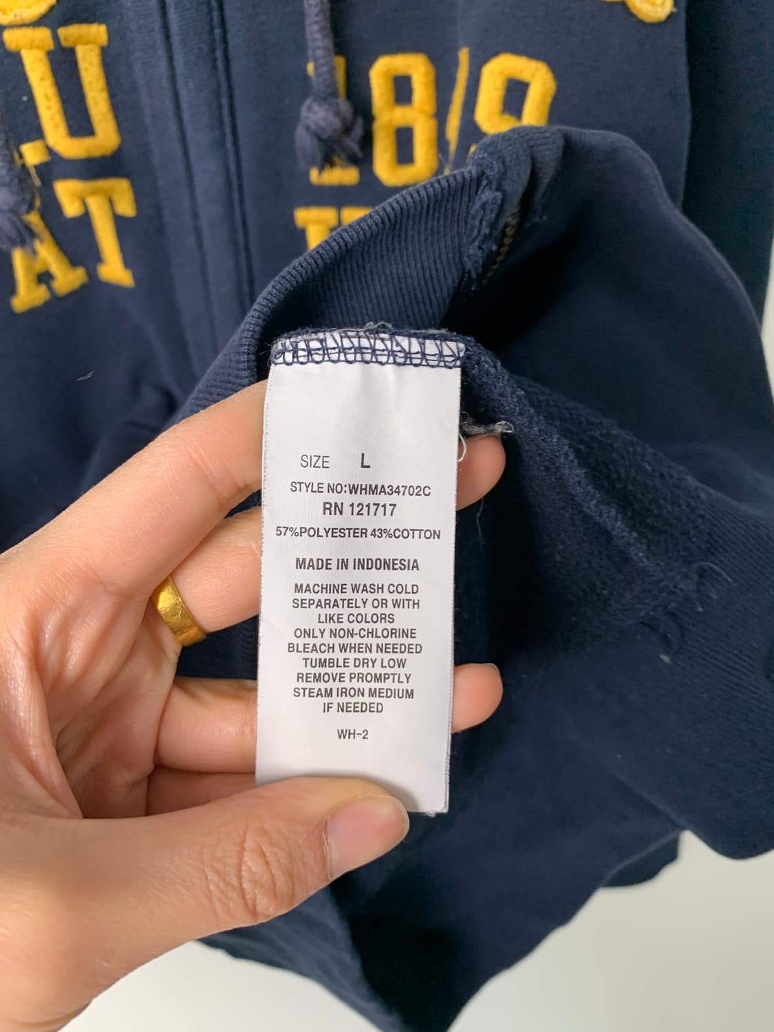 후아유 y2k 와투케 네이비 후드집업 상품이미지5