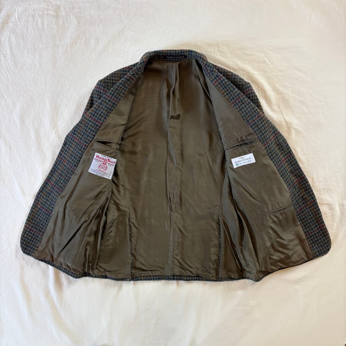 90s 영국 St michael Harris Tweed 건클럽 3B 자켓 상품이미지5