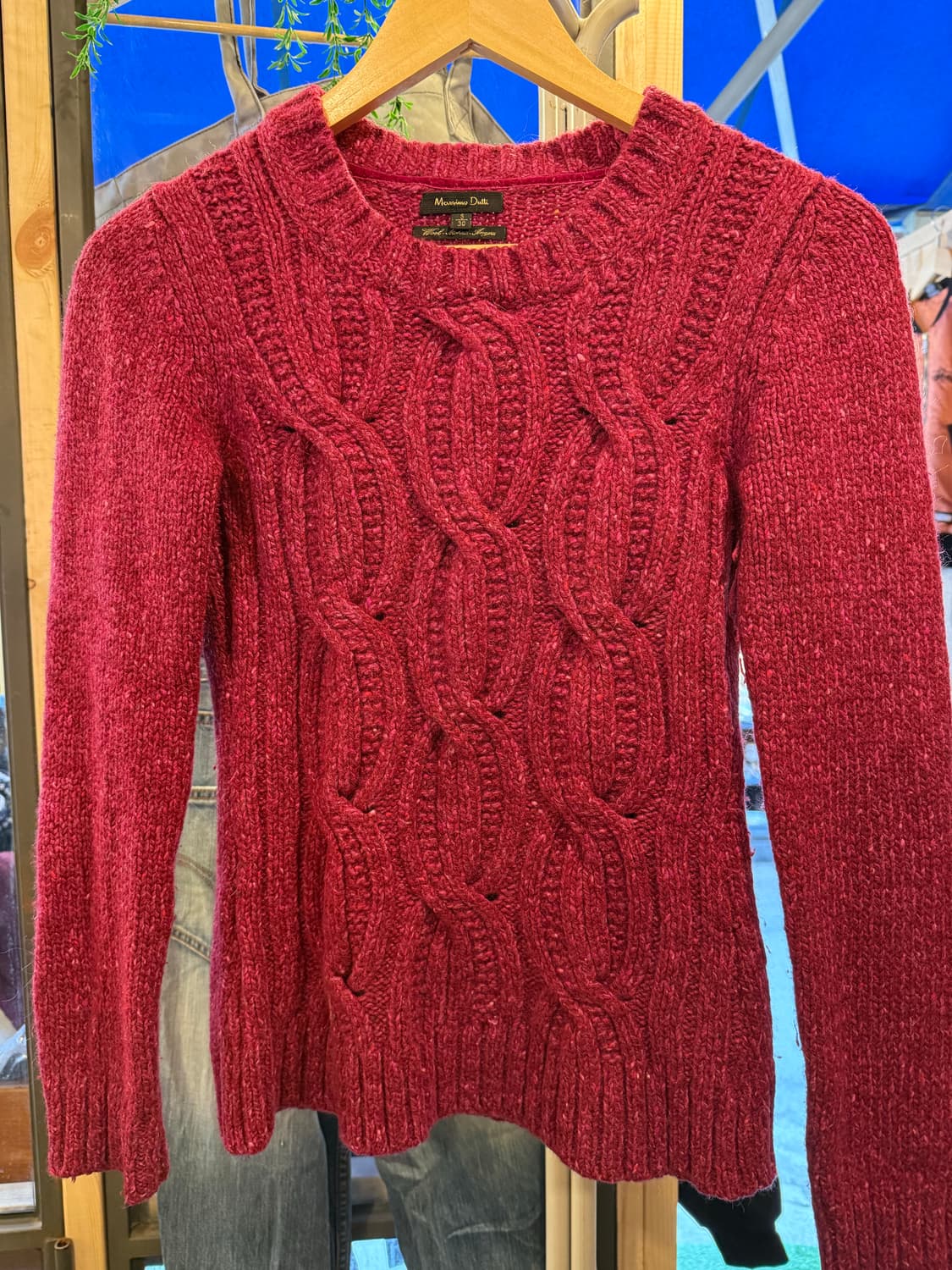 마시모두띠 와인 꽈배기 니트 상품이미지1