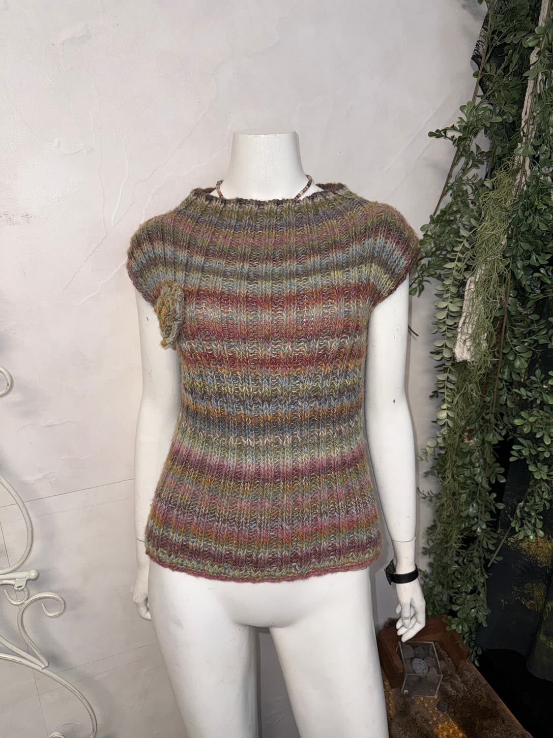 Bohemian color mix flower corsage knit 상품이미지4