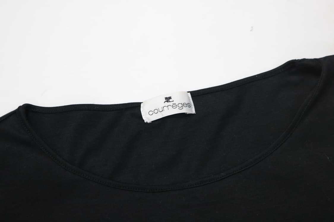 꾸레쥬 빈티지 큐빅 로고 블랙 반팔 티셔츠 상품이미지4