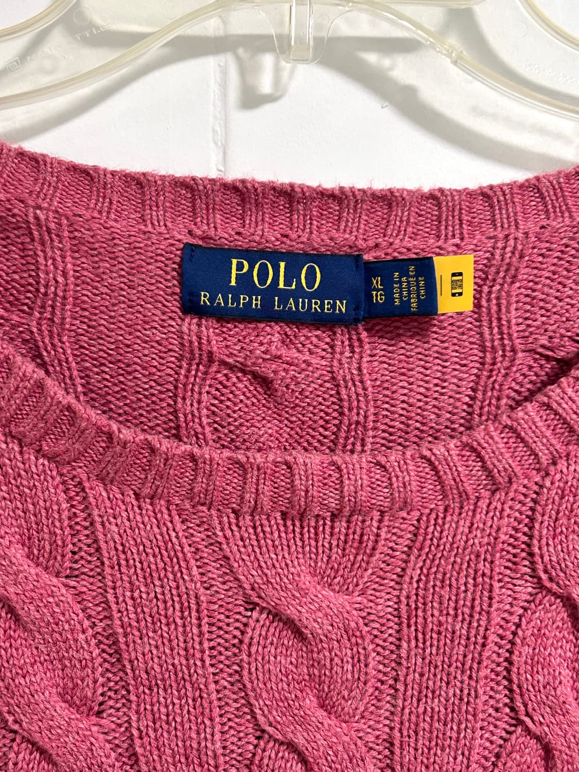 폴로랄프로렌 케이블 니트 핑크 QR 상품이미지3