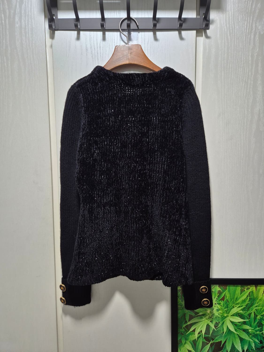 빈티지 SCOT 블랙 금장 단추 가디건 상품이미지10